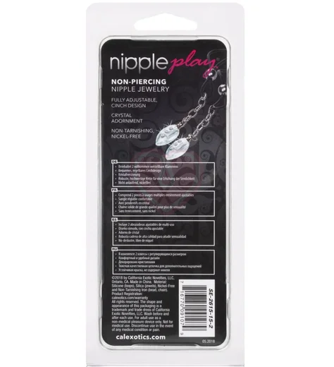 Зажимы на соски Nipple Play Non-Piercing Crystal Teardrop хрустальные капельки фото 3