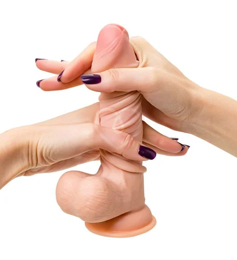 Реалистичный гнущийся фаллоимитатор на присоске My Babe My Treasure телесный 13 см фото 4