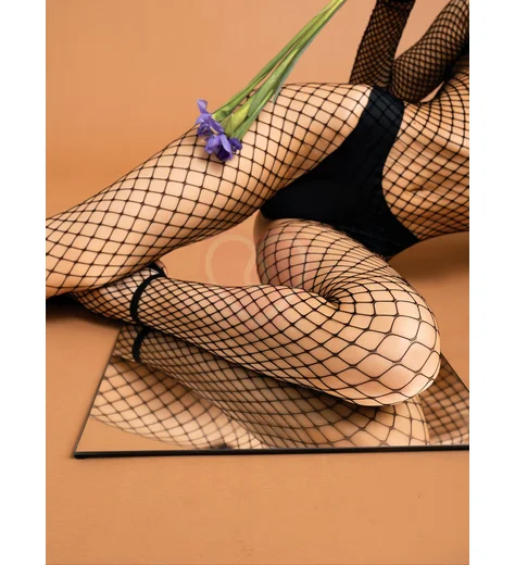 Комбинезон в среднюю сетку с открытым доступом Impulse чёрный фото 4