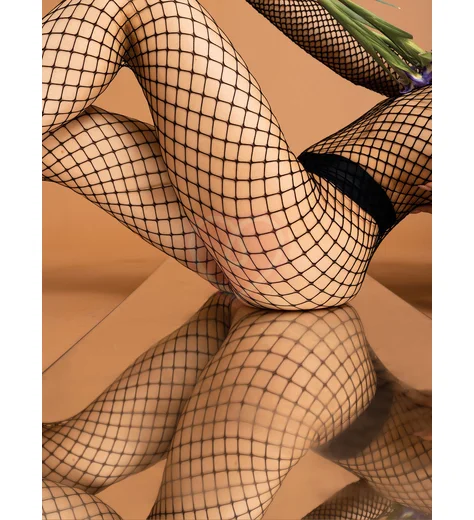 Комбинезон в среднюю сетку с открытым доступом Impulse чёрный фото 5