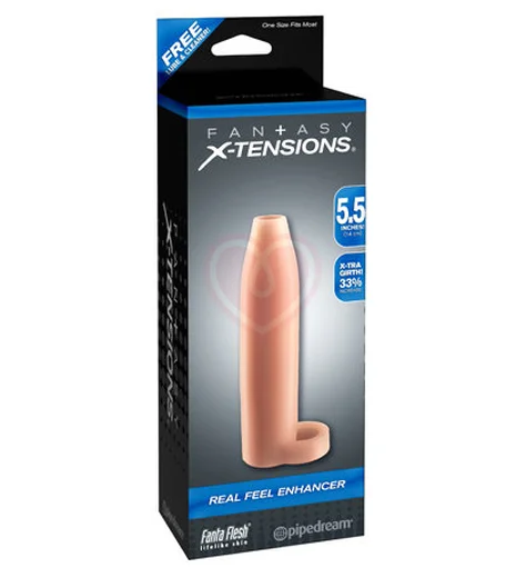 Насадка увеличитель с кольцом на мошонку Real Feel Enhancer телесная фото 3