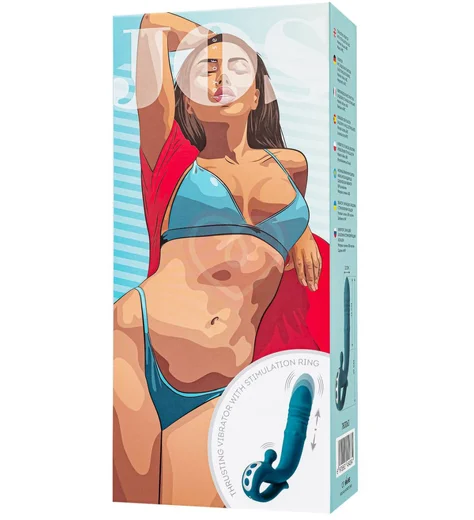 Вибратор-кролик с функцией поступательных движений Jos Mija зелёный фото 9