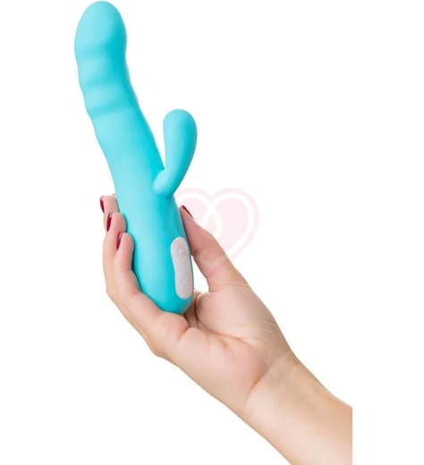 Вибратор-кролик Jos Merry-Swi с ротацией на 360° голубой фото 6