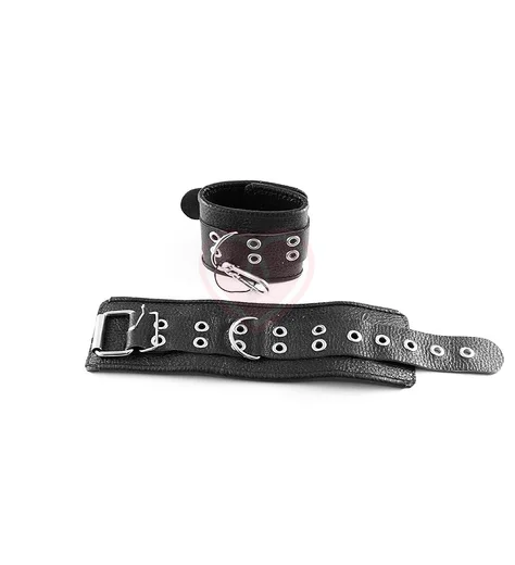 Наручники кожаные на 1 ремешке Sitabella чёрные фото 2