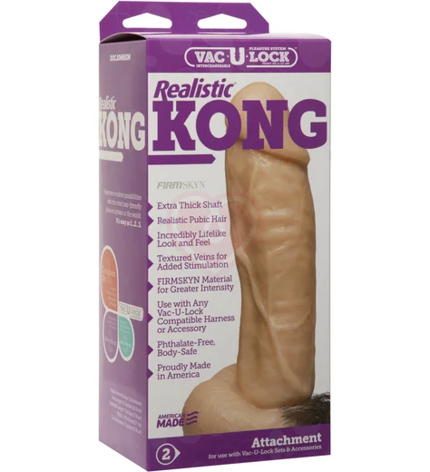 Насадка-фаллоимитатор Vac-U-Lock Realistic Kong 17 см телесный фото 3