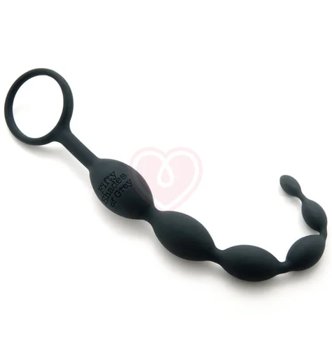 Анальная цепочка '50 оттенков серого' Pleasure Intensified Silicone Anal Beads чёрная фото 2