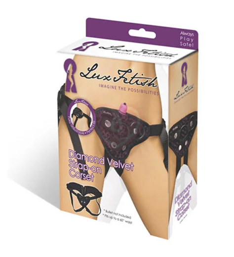 Пояс со шнуровкой и креплением для страпона Purple Velvet Strap-On Corset фото 2