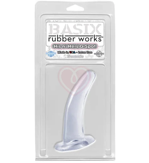 Изогнутая анальная пробка Basix Rubber Works His and Hers Spot прозрачная фото 2