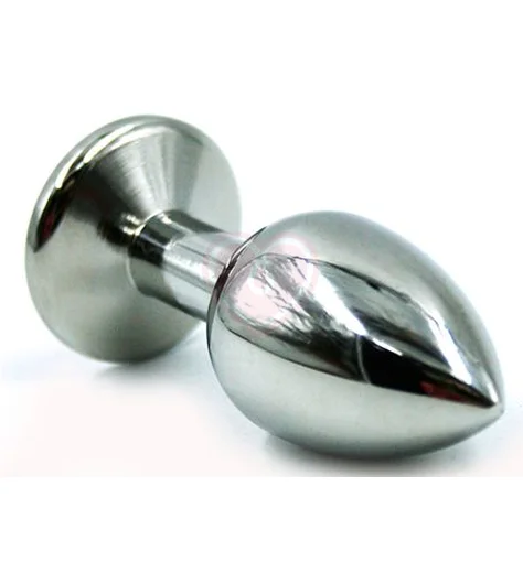 Стальная анальная пробка Small с фиолетовым кристаллом фото 2