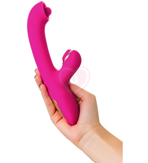 Вибратор-кролик с вращающимся шариком и вакуумной стимуляцией Jos Rolli розовый фото 3