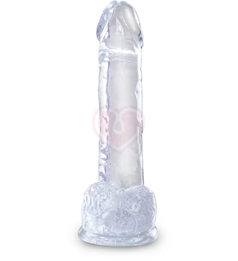 Гелевый фаллоимитатор с мошонкой King Cock Clear 15 см прозрачный фото 3