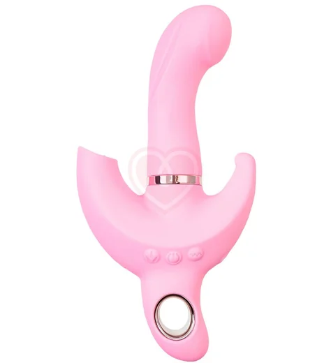 Поворотный вибратор с вакуумно-волновой и анальной стимуляцией Jos Twistme розовый фото 5