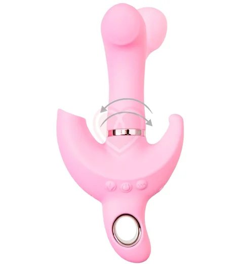 Поворотный вибратор с вакуумно-волновой и анальной стимуляцией Jos Twistme розовый фото 6