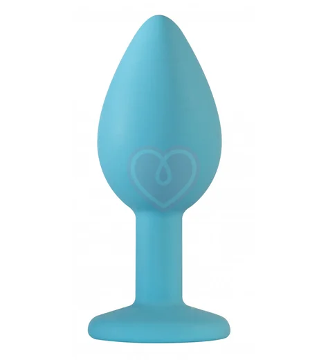 Маленькая анальная пробка Emotions Cutie Small бирюзовая с фиолетовым кристаллом фото 2