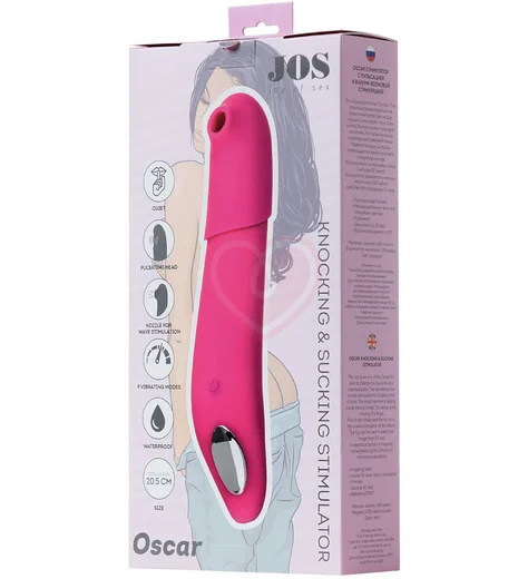 Вакуумно-волновой стимулятор с пульсацией для клитора и зоны G Jos Oscar розовый фото 6