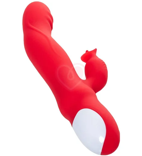 Вибратор-кролик с нагревом и двигающейся головкой Jos Redli красный фото 4