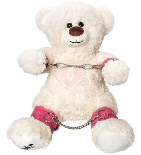 Розовый бондажный набор Pecado с белым медведем фото 1