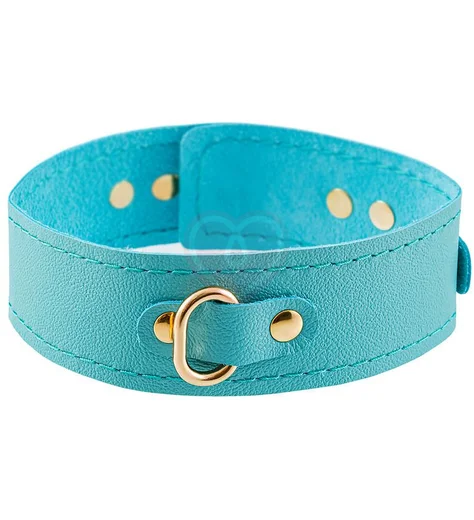 Кожаный ошейник Pecado голубой фото 1