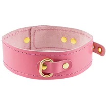 Кожаный ошейник Pecado розовый