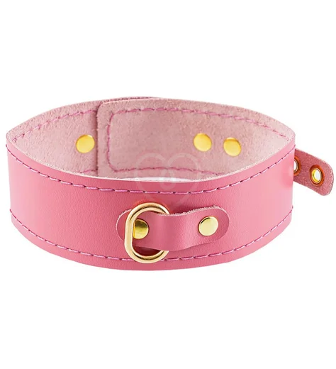 Кожаный ошейник Pecado розовый фото 1