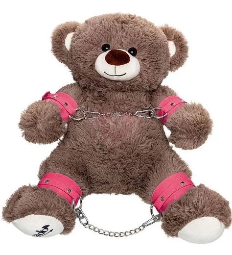 Розовый бондажный набор Pecado с коричневым медведем фото 1