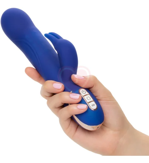 Вибратор-кролик с ротацией Signature Rotating Beaded Rabbit синий фото 4