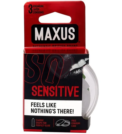 Презервативы ультратонкие Maxus Air Sensitive Ultra Thin 3 шт с пластиковым кейсом фото 2