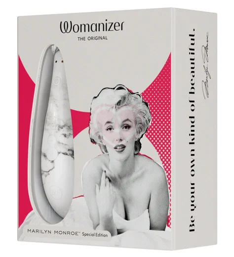 Бесконтактный клиторальный стимулятор Womanizer Classic 2 Marilyn Monroe белый мрамор фото 4