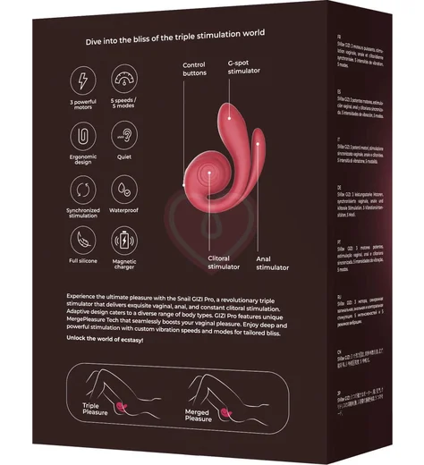 Вибратор для тройной стимуляции Svibe Gizi Pro бордовый фото 10