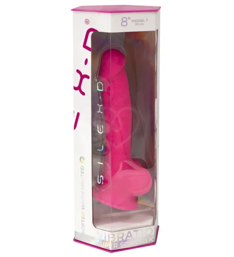 Реалистичный вибратор с мошонкой и пультом SileXD Model 1 розовый 20 см фото 7