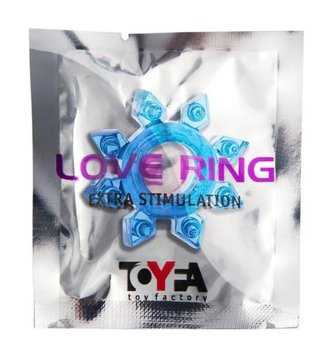 Кольцо эрекционное Toyfa Love Ring снежинка синее фото 2