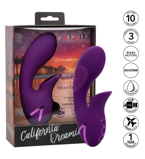 Вибратор с вакуумным стимулятором Huntington Beach Heartbreaker фиолетовый фото 7