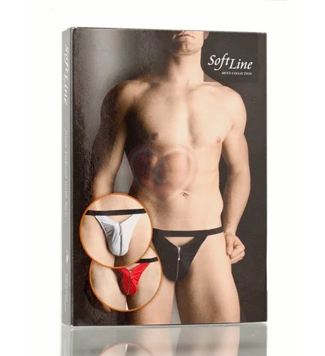 Стринги мужские с молнией чёрные фото 2