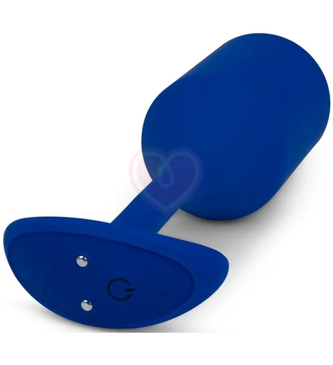 Утяжелённая анальная вибропробка b-Vibe Vibrating Snug Plug 4 большая синяя фото 2
