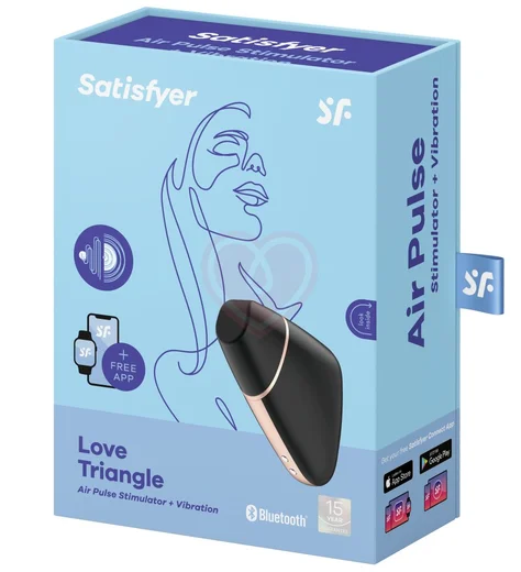 Вакуумный стимулятор с приложением Satisfyer Love Triangle чёрный фото 2