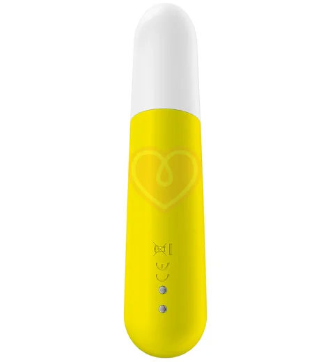 Вибропуля Satisfyer Ultra Power Bullet 4 жёлтая с белым кончиком фото 4
