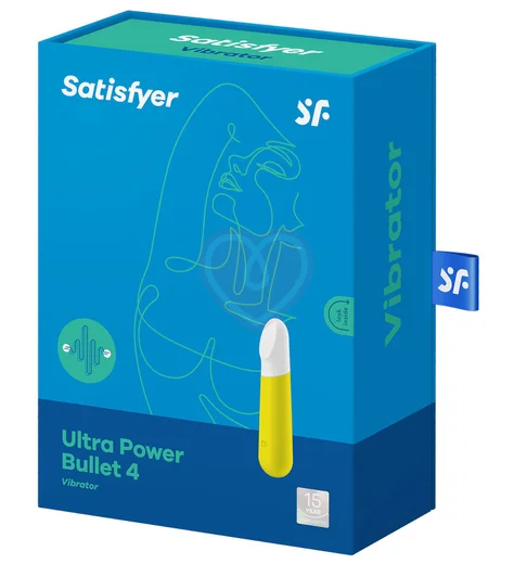 Вибропуля Satisfyer Ultra Power Bullet 4 жёлтая с белым кончиком фото 5