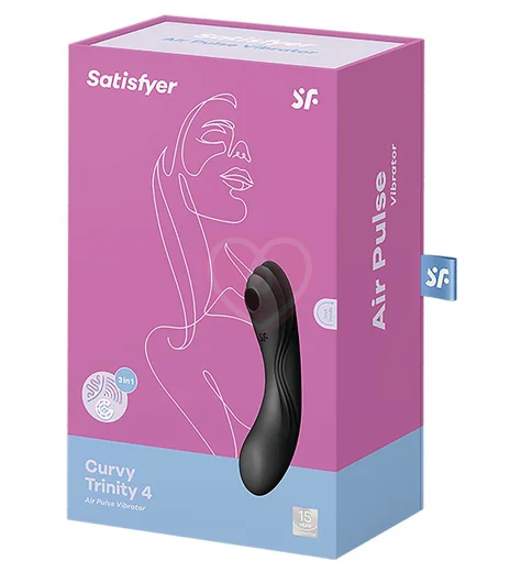 Рельефный вакуумный вибростимулятор Satisfyer Curvy Trinity 4 чёрный фото 5