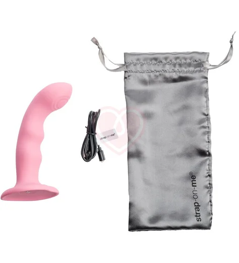 Вибратор с пульсирующей головкой Strap-On-Me Tapping Dildo Wave M розовый фото 16