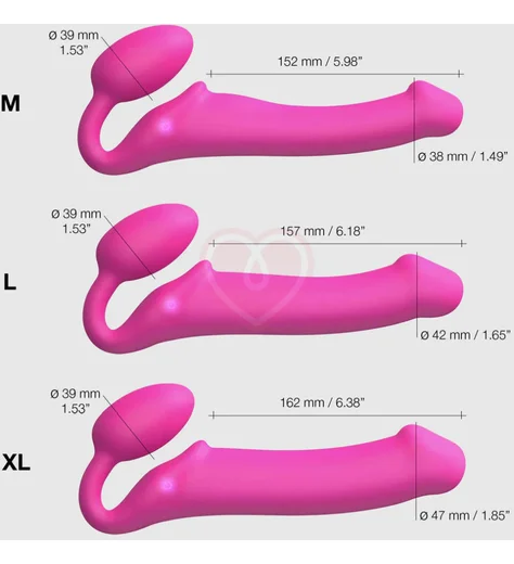 Безремневой страпон с вибрацией и пультом управления Strap-on-me XL розовый фото 9