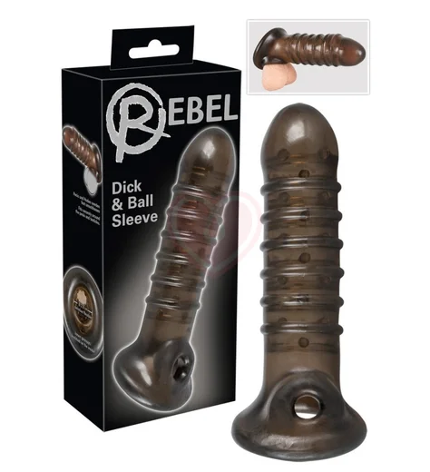 Рельефная насадка на пенис Rebel Dick&Ball Sleeve фото 2