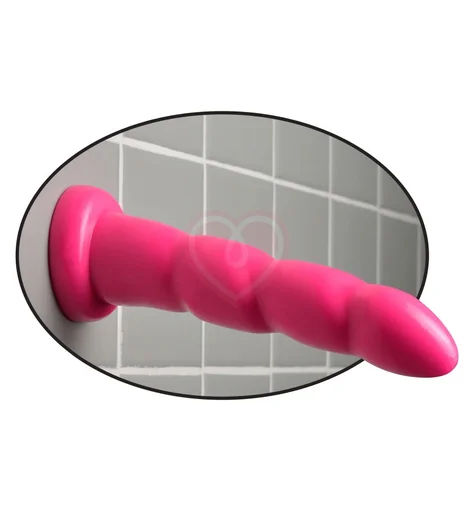 Рельефный фаллоимитатор на присоске Dillio Twister розовый фото 2