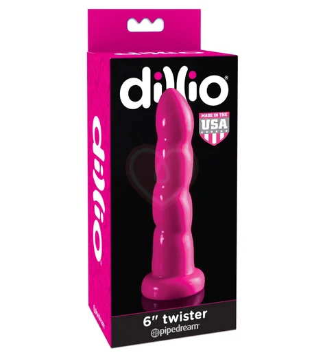 Рельефный фаллоимитатор на присоске Dillio Twister розовый фото 3