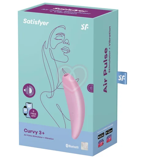 Вакуумный стимулятор с управлением от приложения Satisfyer Curvy 3+ розовый фото 6