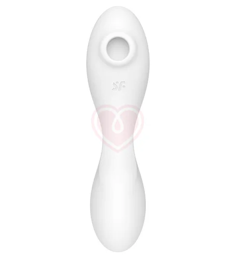 Вибратор с вакуумной стимуляцией Satisfyer Curvy Trinity 5+ и приложением белый фото 2
