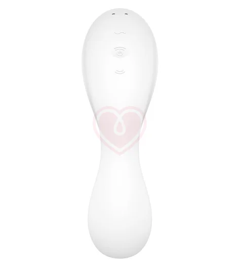 Вибратор с вакуумной стимуляцией Satisfyer Curvy Trinity 5+ и приложением белый фото 5
