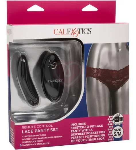 Вибратор для клитора с пультом Lace Panty Set S/M бордовый фото 3