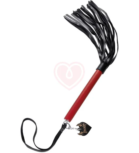 Кожаная плетка Pecado BDSM 50 см черно-красная фото 2