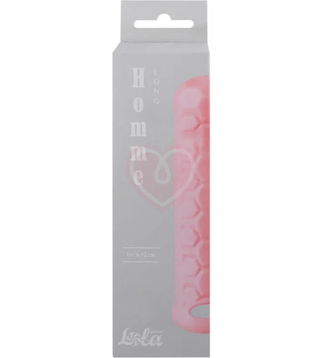 Насадка удлинитель с двусторонним рельефом Homme Long для 9-12 см розовая фото 2