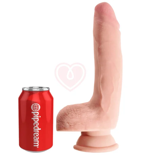 Фаллоимитатор с мошонкой на присоске King Cock Triple Density 18 см телесный фото 4